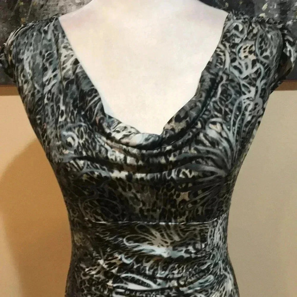 Boston Proper Ultra Sexy Jersey Drape Neck Sheath Dress Cinched Waist-S - Picture 5 of 8